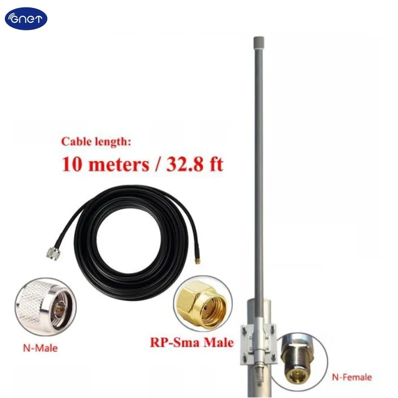 Antena omni de fibra de vidrio de 868MHz, repetidor de monitor de techo para exteriores de 10dBi, UHF IOT RFID, LoRaWAN, helium miner, 915mhz, 86