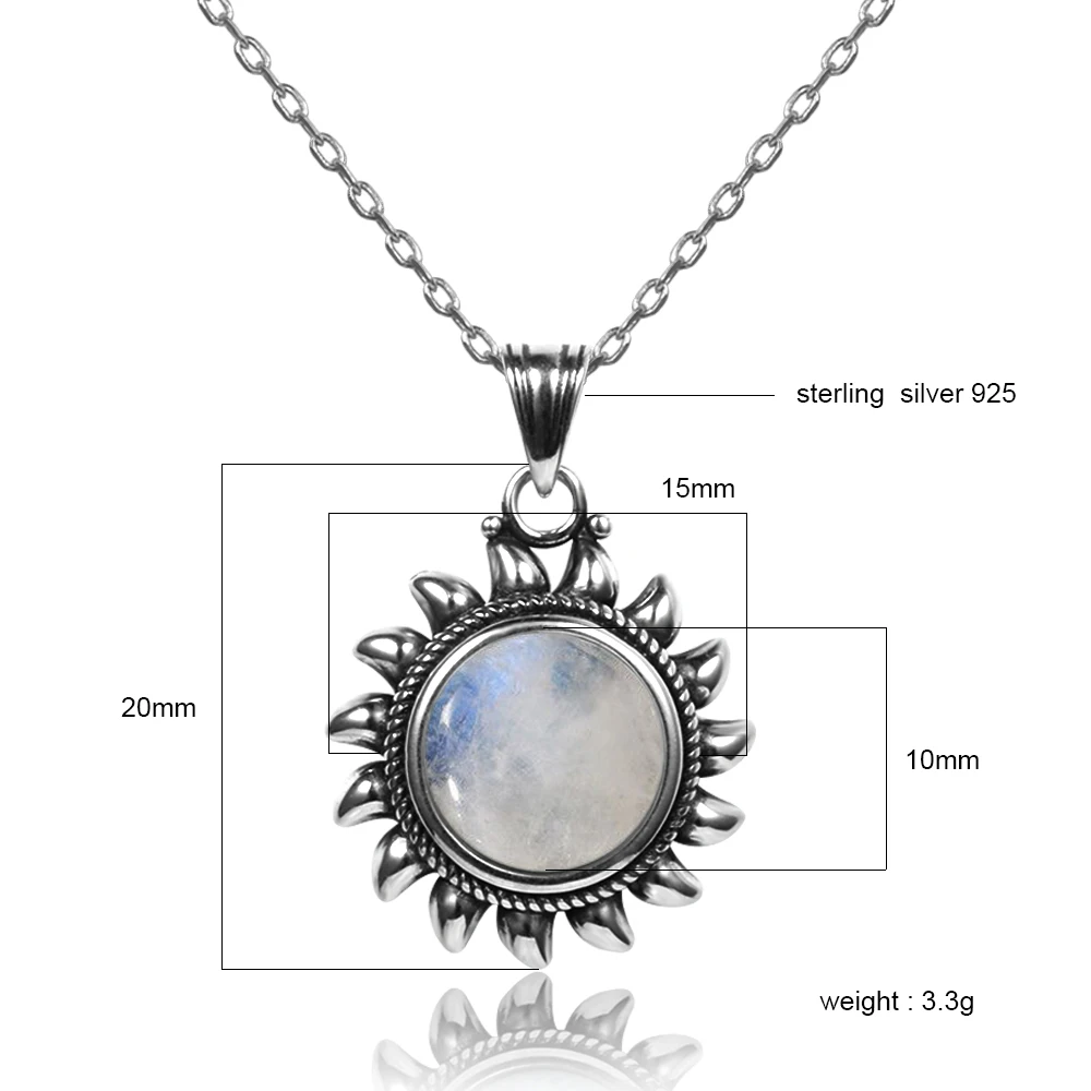 Original Design Sun Pendants Necklaces S925 Silver Jewelry Necklace for Women Collares Popular Fine Party Gift Wholesale