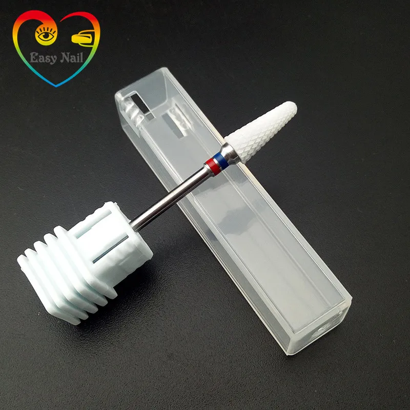 EasyNail~ New! 1pcs Pro. 3/32 '' Fine Ceramic Nail Drill Bit Bullet nail file Nail Art Tools Nail Cleaner Bit,high quality