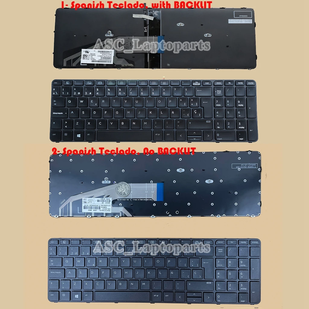 New Latin Spanish Español Teclado Keyboard For HP ProBook 450 G3 G4 455 G3 G4 470 G3 G4 827028-071 Black Frame Black, BACKLIT