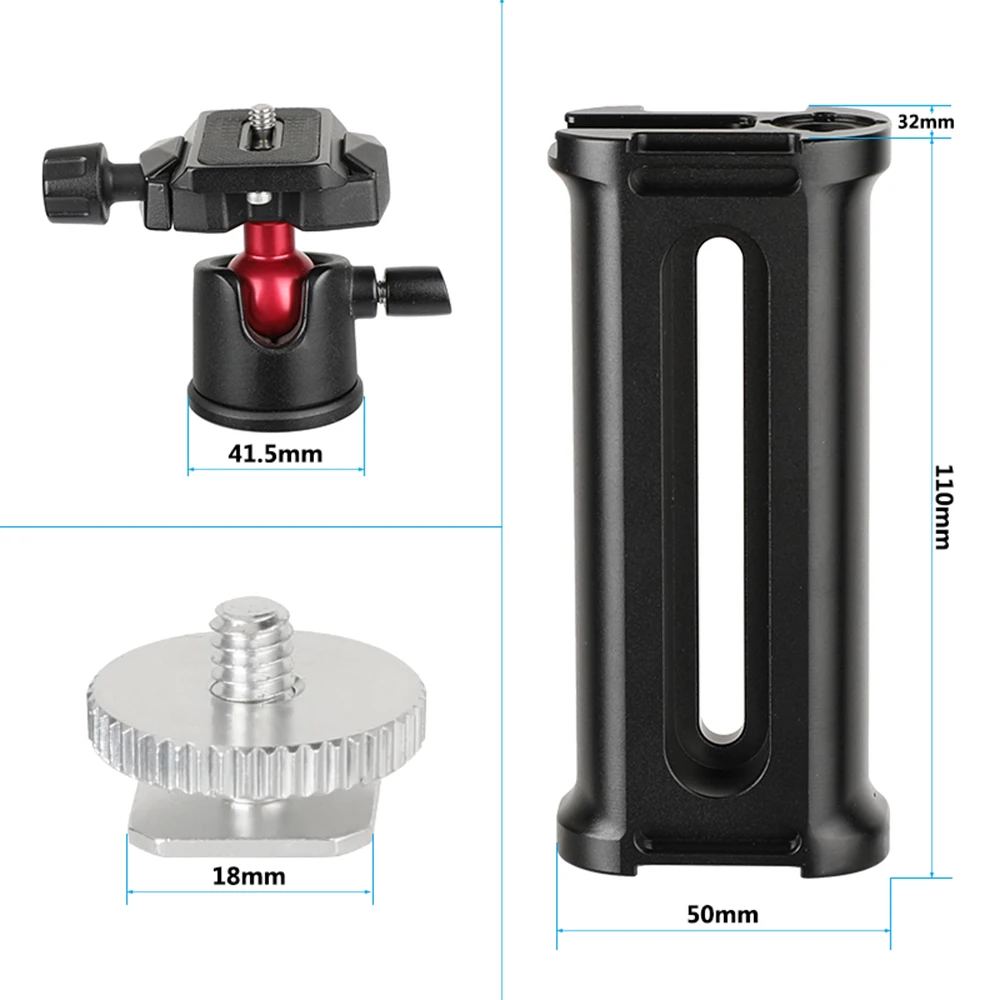 CAMVATE adattatore per testa a treppiede rotante a 360 ° impugnatura in alluminio piastra di base a sgancio rapido vite di montaggio da 1/4 "per treppiede/Minipod