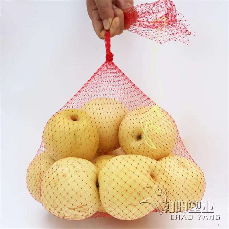 

100pcs 40cm Red plastic Mesh bag, Mesh bag garlic Fruit net household Kitchen receive net Fruit bags