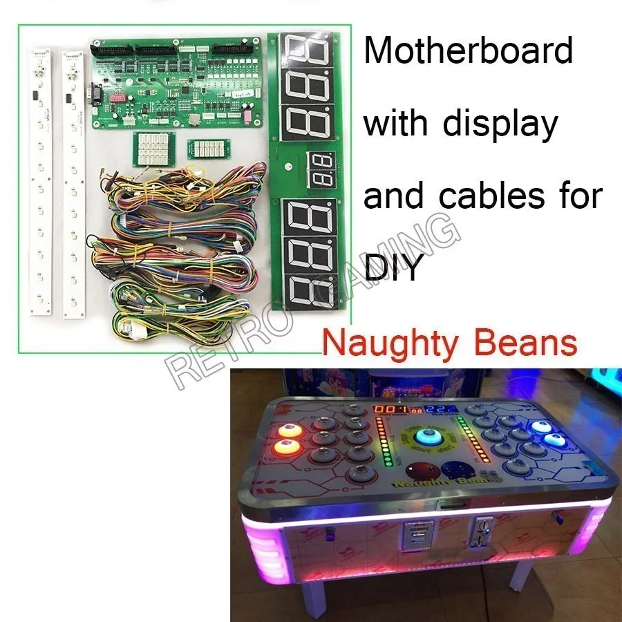 

2 Players Hitting Bean Arcade Machine Equipment Coin Operated Game Naughty Hit Beans DIY Kit With Motherboard and Display