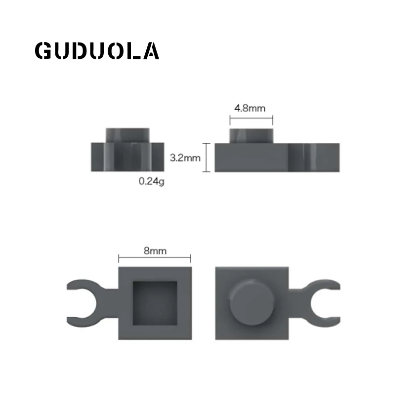 Guduola Building Block  4085a Plate 1x1 with Vertical Clip (Thin Open 'O' Clip) Special Brick MOC Assembly Toys Parts 160pcs/LOT