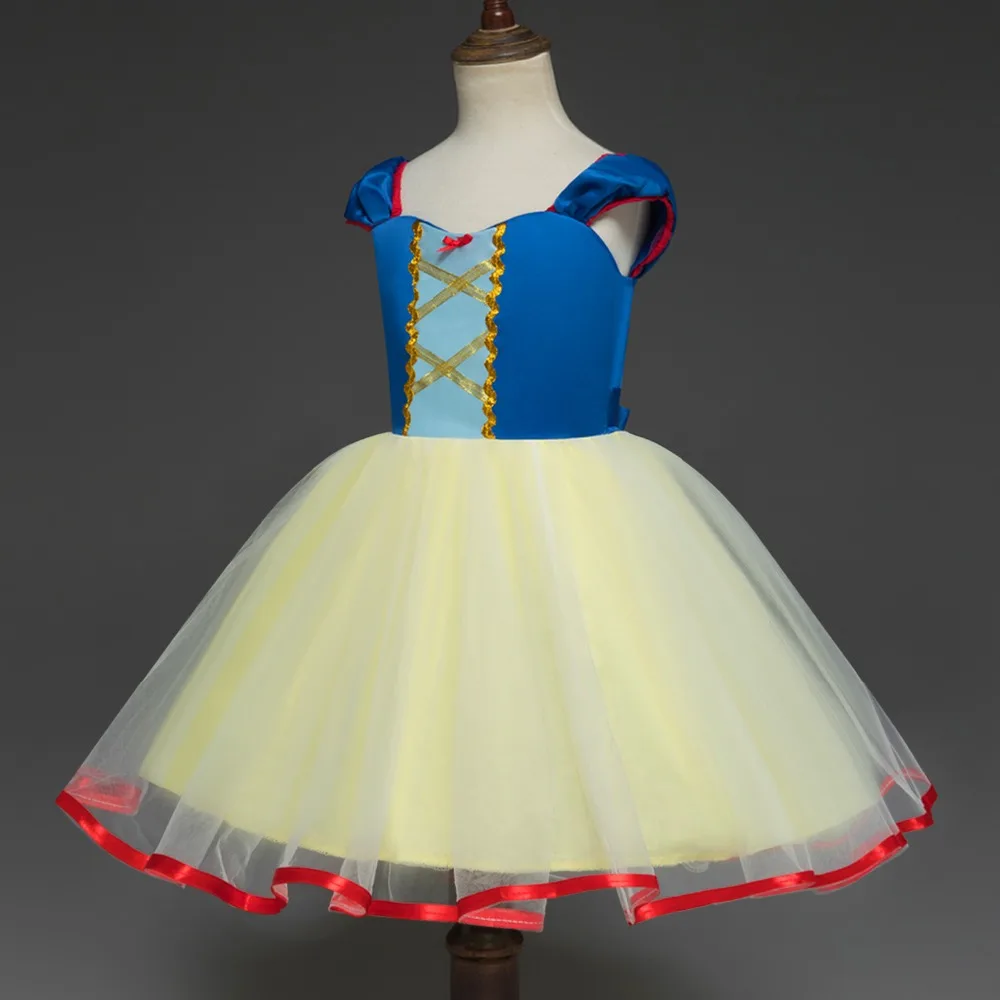 new design girl snow white princess costumes cosplay cute kids performance clothes cartoon girls chiffon dress party clothing