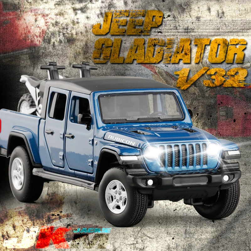 1:32 Wrangler Gladiator Alloy Pickup Car Model Diecast Metal Toy Off-road Vehicles Car Model Simulation Collection Kids Toy Gift