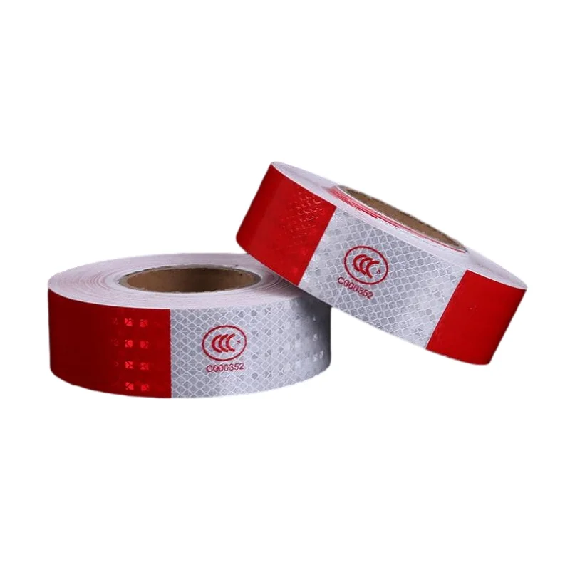 High Visibility Reflective Adhesive Tape White Add Red Reflective Sticker Warning Strip Van Car Reflector Film