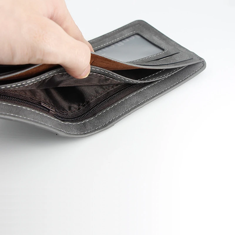 MenBense Men's Wallet Business PU Leather Wallet Short Men's Clutch Bag Casual Patchwork Wallet Card Holder Handbag Money Bags