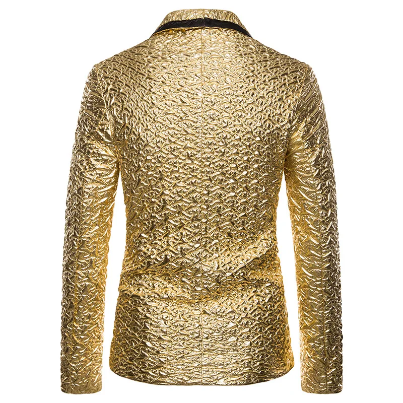 Shiny Gold Glitter Suit Jacket Men 2023 Brand Shawl Collar One Button Blazer Jacket Mens Party Wedding Groom Prom Dress Blazers