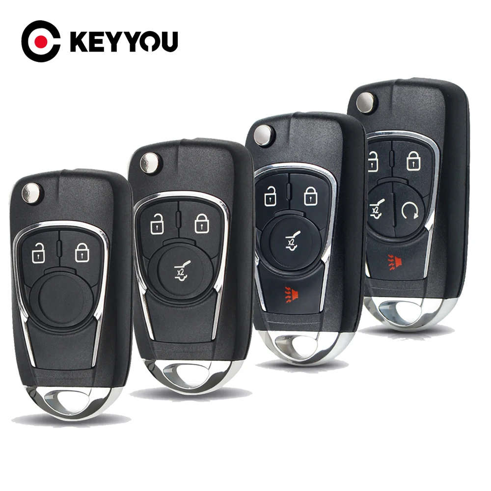 Keyyou carcaça de chave remota para chevrolet, modificada, para cruze, opel insignia astra j zafira, substituição remota, 2/3/4/5 botões