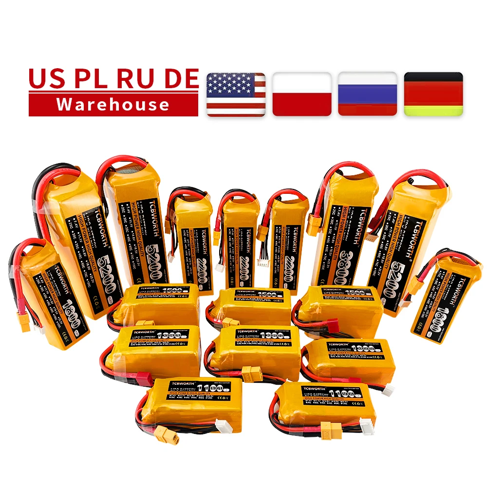 3S akumulator do RC LiPo 3S 11.1V 1300 1500 1800 2200 3000 3500 4200 6000mAh 25C 35C 60C dla samolotu drona 11.1V LiPo 3S