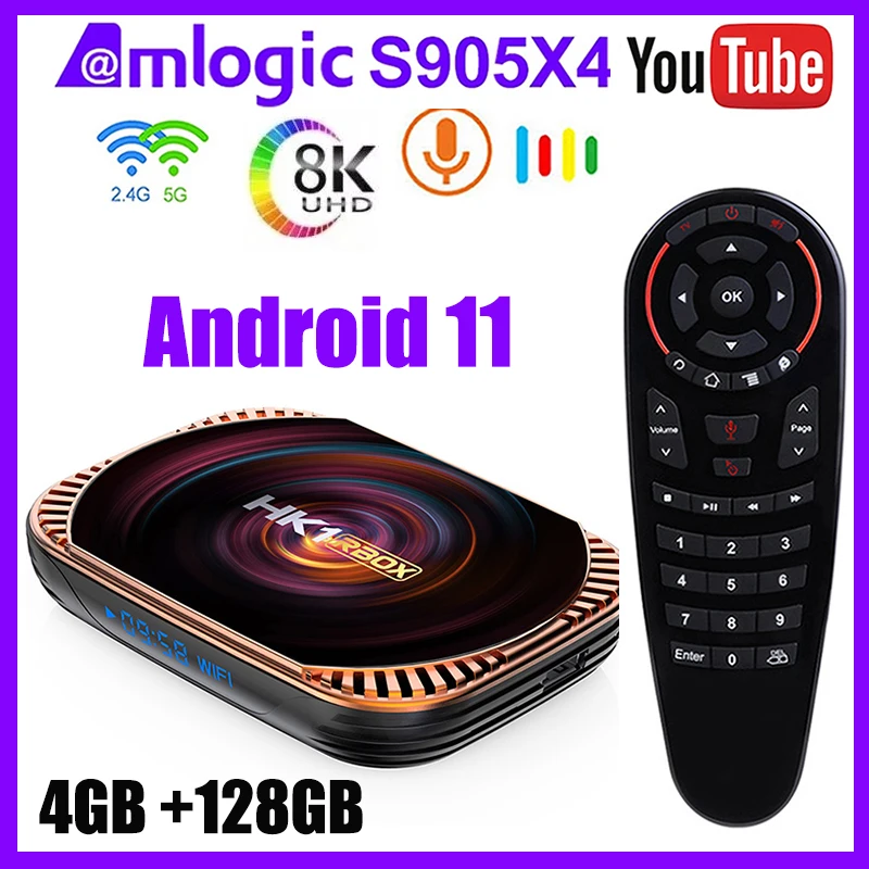 

Amlogic S905X4 Smart Android 11 TV Box 4K HD YouTube 4GB RAM 32GB 64GB 128GB ROM 2.4G/5Ghz WifI AV1 BT 1000M X4 Set Top Box