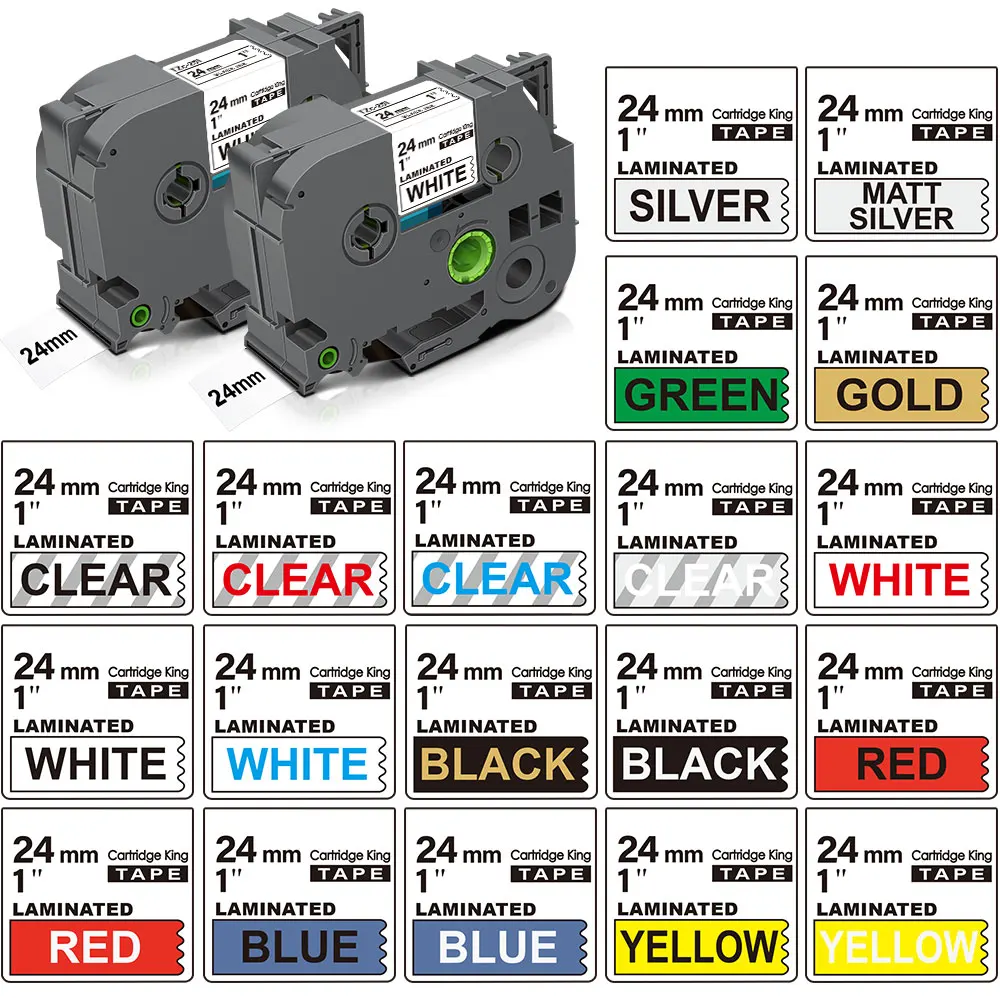Compatible for Brother TZe Tape TZe231 TZe241 TZe251 TZe221 6/9/12/18/24mm Laminated Label Tapes for Brother PT Label Printer