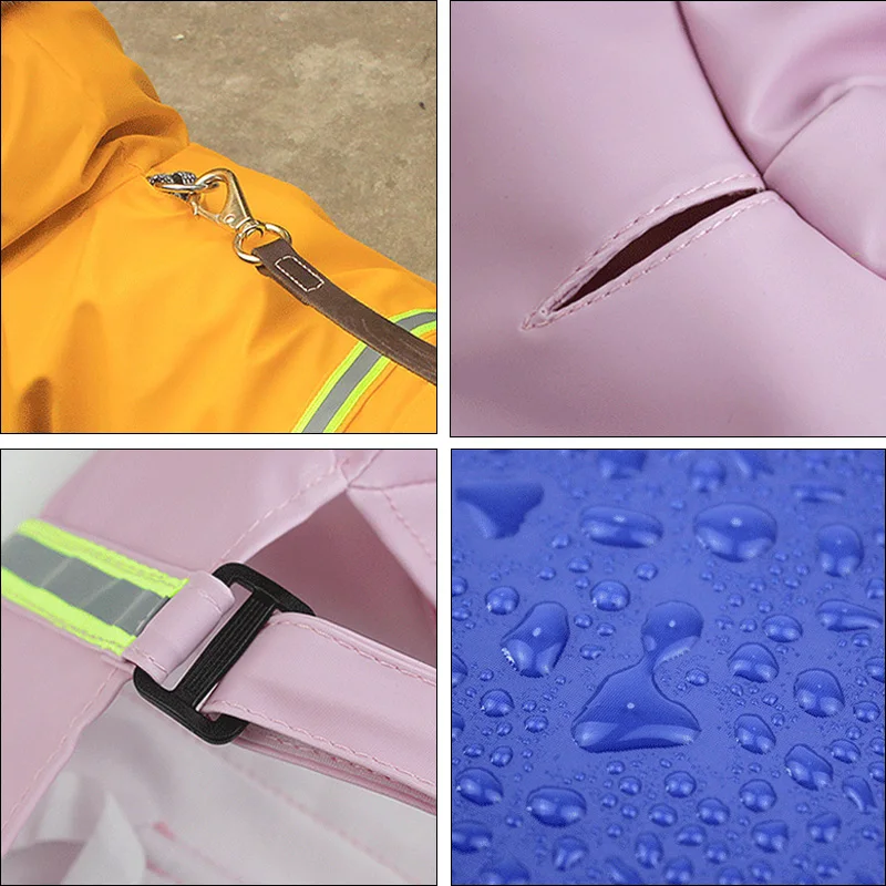 Waterproof Puppy Big Dog Hooded Raincoat for Small Large Dogs Reflective Pet Dog Clothes Labrador Golden Retriever Rain Coats - view 6