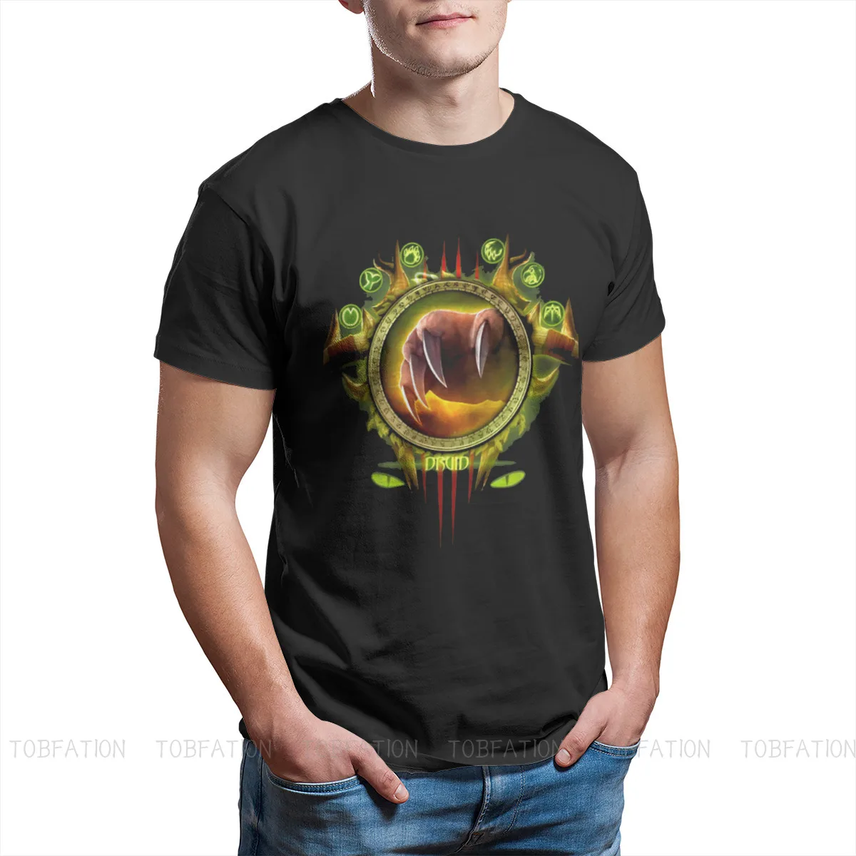 Druid Gamer Gaming Graphic TShirt World of Warcraft Printing Tops Casual T Shirt Men Tee Gift Clothes