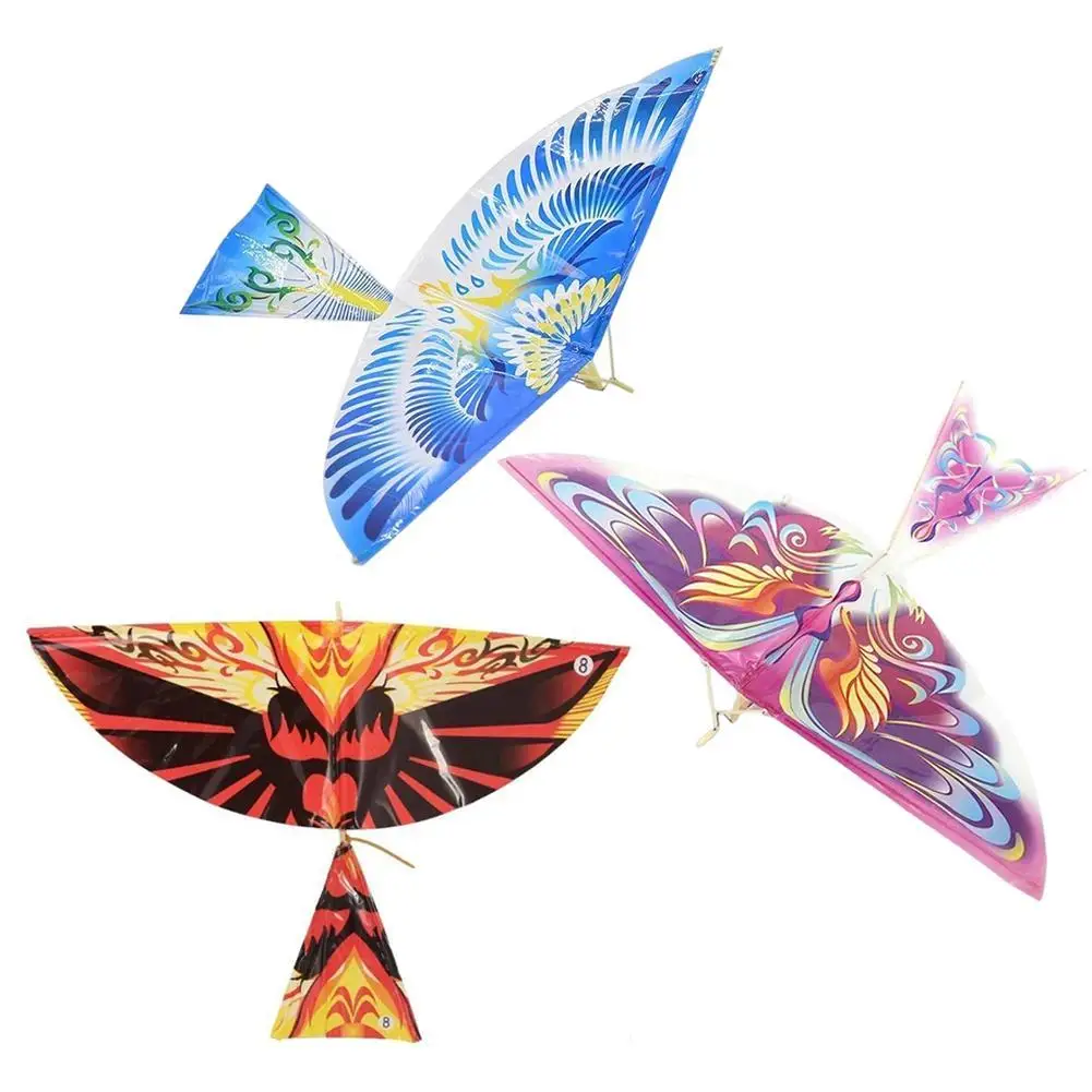 1pc Big Bird Kite Children Flying Bird Kites Windsock Outdoor Toys Garden Cloth Toys For Rubber Band Flying Bird Kids Gift H6h8