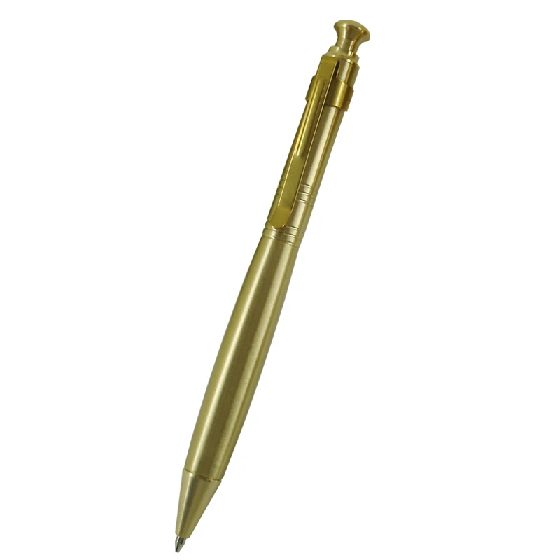 

52g Heavy Brass Ballpoint Pen Luxury Hand-Made Craft Click Ball Pen for Writing Gifts Stainless Steel Pen Refill Retractable Pen