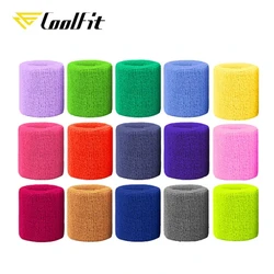 CoolFit Cotton Unisex Sport Sweatband Wristband Wrist Protector Running Badminton Basketball Brace Terry Cloth Sweat Band