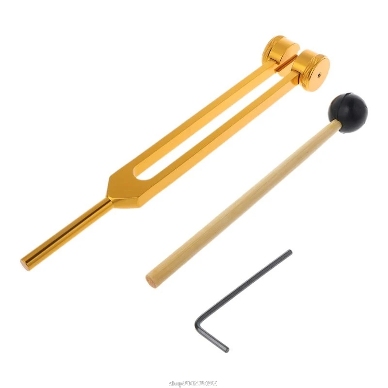 128HZอลูมิเนียมเงินส้อมChakra Hammer Ballเครื่องมือสำหรับSound Healing Therapy Healingเครื่องมือS25 Dropship