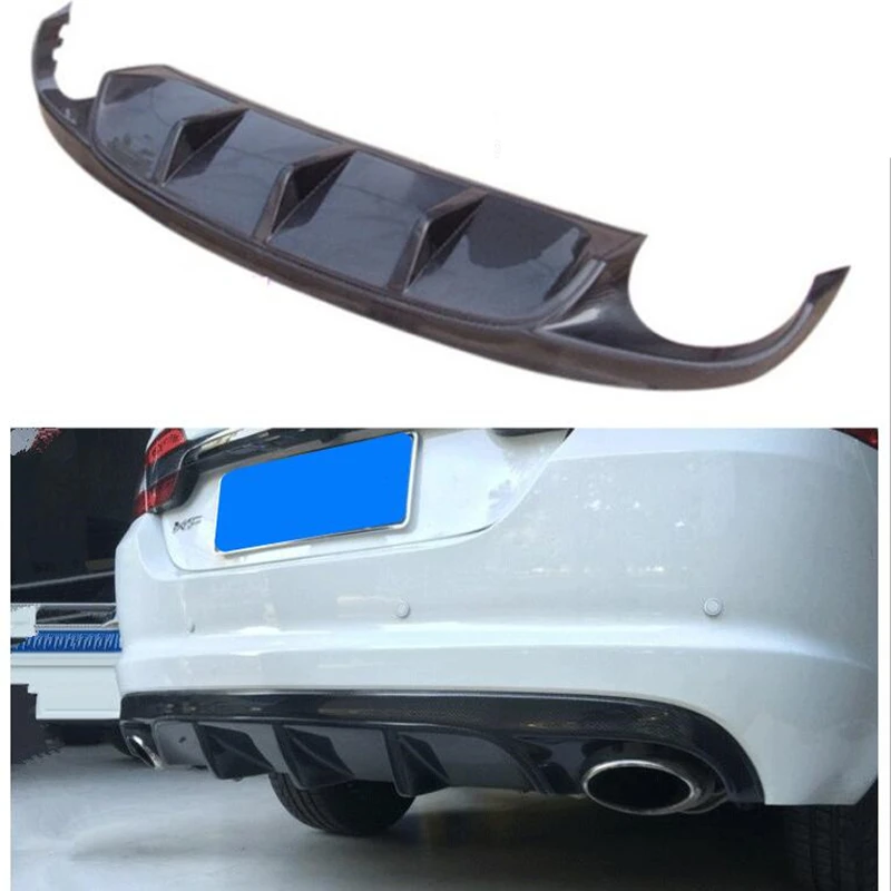 For Jaguar XF XFL 2012 2013 2014 2015 Real Carbon Fiber Rear Diffuser Lip Spoiler High Quality Car Bumper Accessories