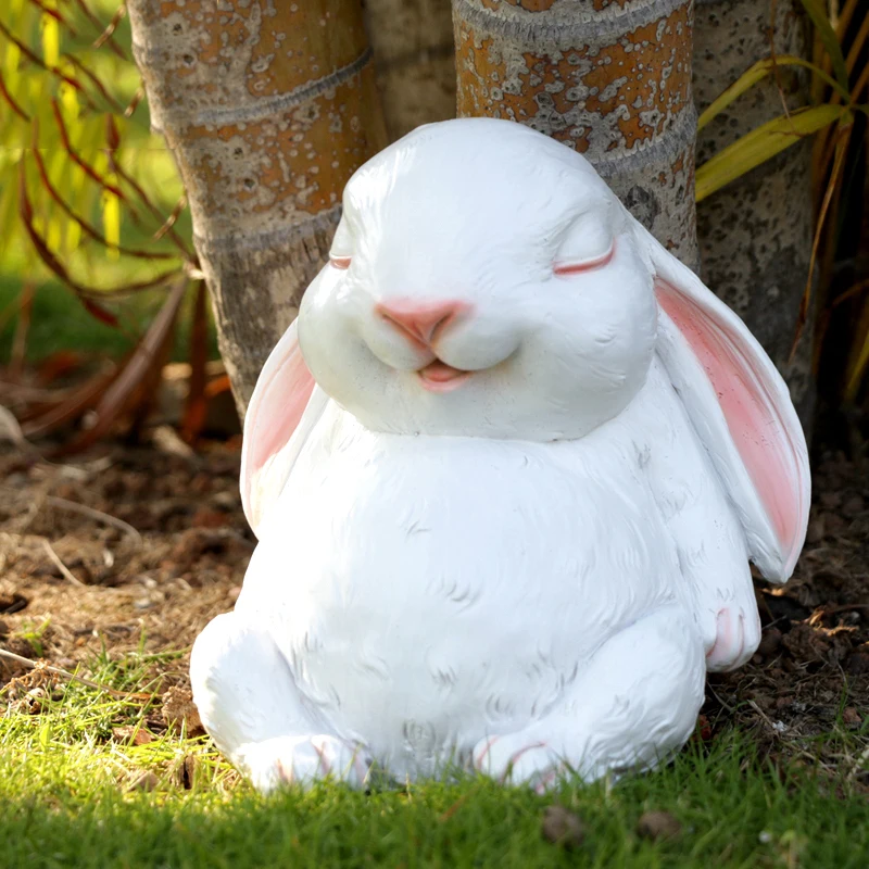 

Outdoor Cartoon Rabbit Resin Accessories Statue Garden Landscape Sculpture Crafts Courtyard Kindergarten Figurines Decoration