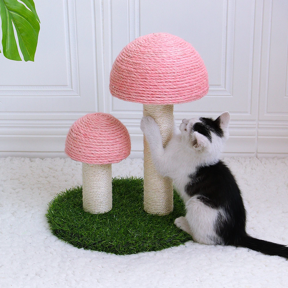 

Cute Mushroom Cat Scratching Post Kitten Cat Scratcher Board Furniture Protect Sisal Rope Cat Scratching Climbing Tree Toy