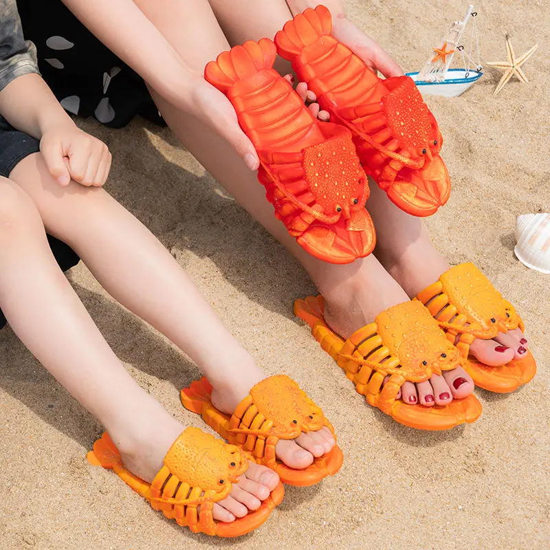 Crayfish Style Fashion Women Flat Slippers Summer Bathroom Bath Ladies Summer Slippers Shallow Rubber Couple Slippers