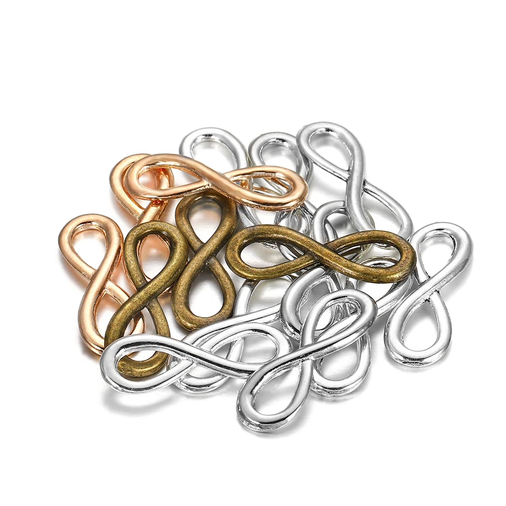 30pcs/lot Metal Infinity Symbol Connectors Clasps Charms For DIY Bracelet Necklace Jewelry Making Findings Supplies Accessories