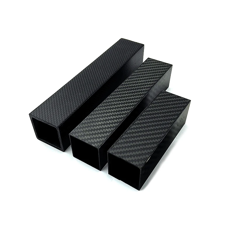 1Pcs 3K Full Carbon Fiber Square Tube  Plain Matte Length 500mm SurfaceHigh Strength OD25mm 28mm 30mm 32mm 34mm 35mm 36mm 40mm