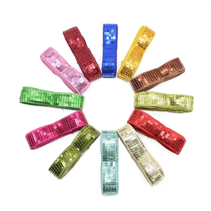 5/10 yard Sequin Ribbon Garment Trim Lace Sewing Fabric for Stage Clothing Accessories Costume Laser Scrapbooking DIY Supplies