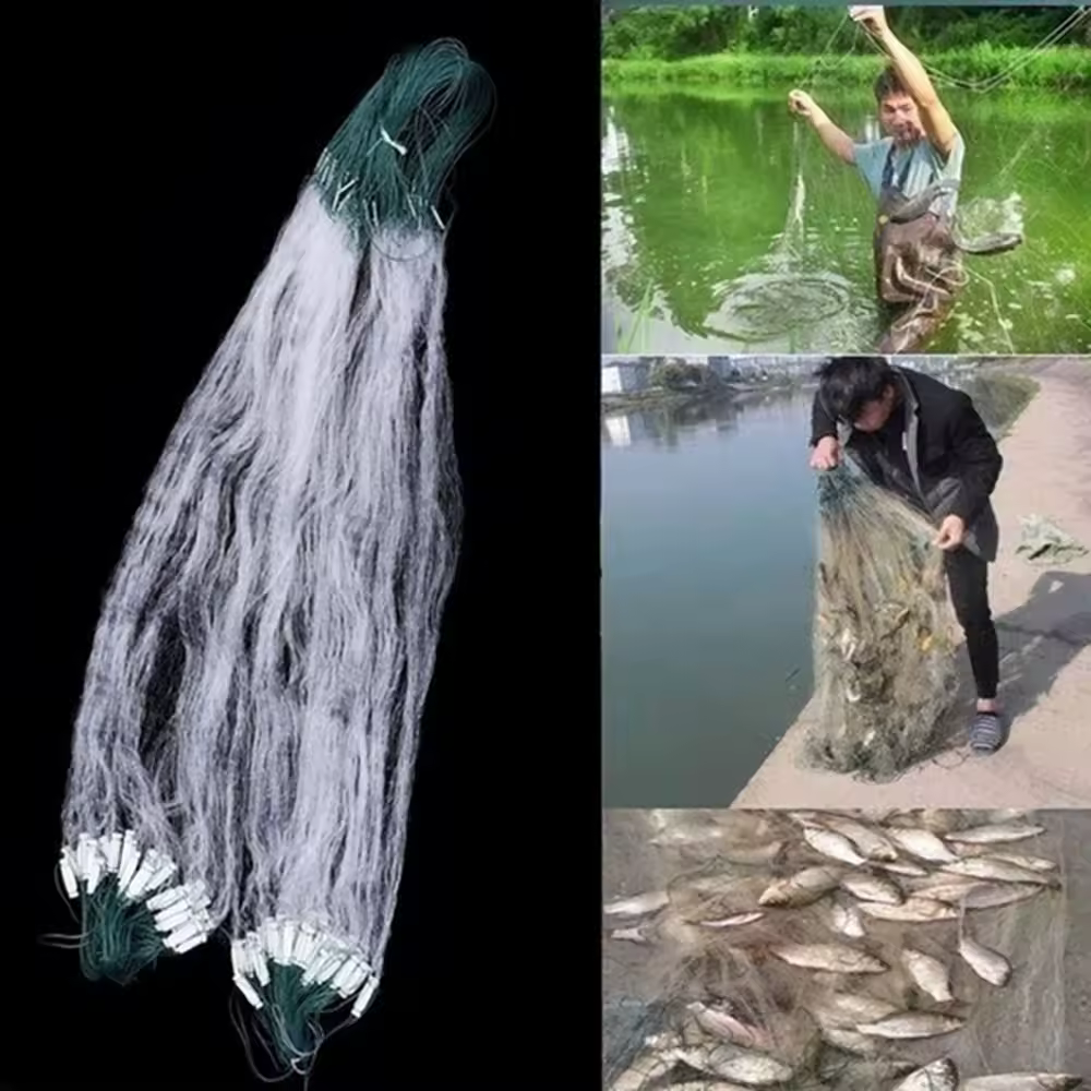 Single Layer Monofilament Fishing Net Fish Gillnet with Float Trap for Outdoor Hobbies Fishingman Fishing Accessories