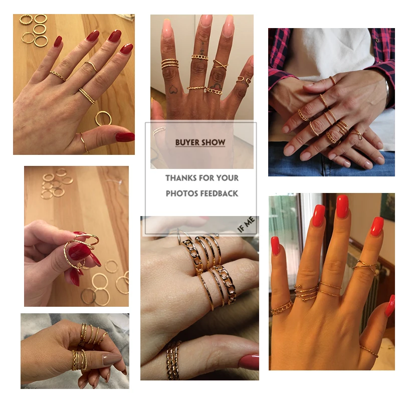 30pcs/set Vintage Punk Gold Ring Set for Women Men Fashion Retro Antique Finger Ring Fashion Party Jewelry Lot 2019 NEW