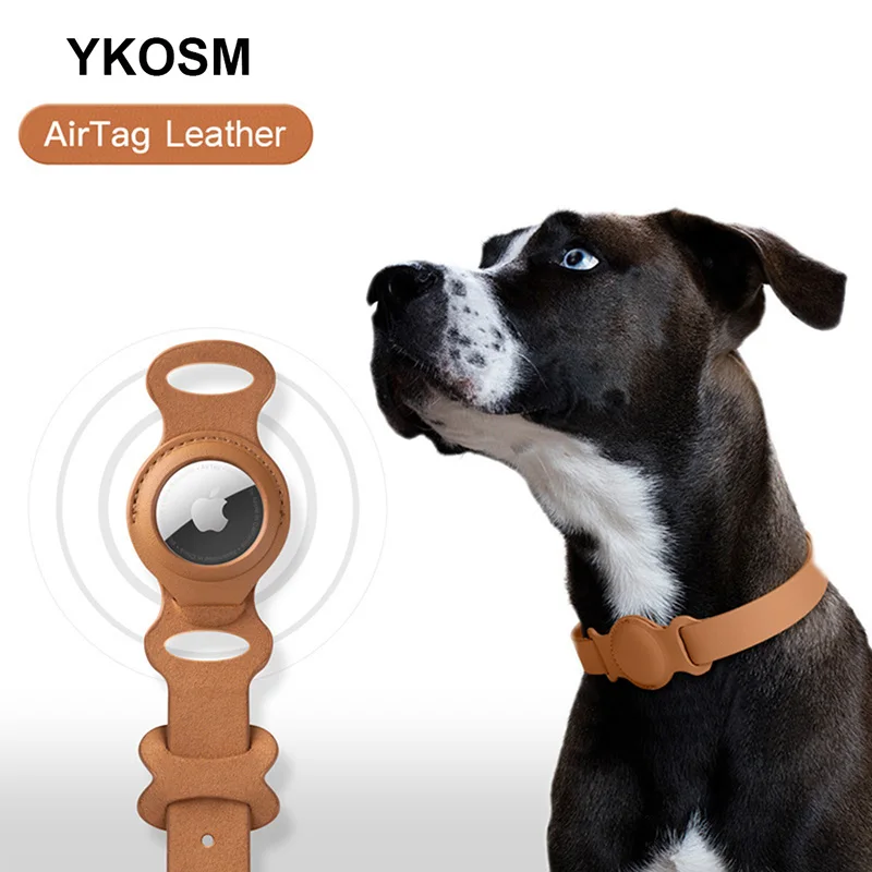 Original Airtag Pet Collar For Dog Adjustable Leather Cat Necklace With Apple Airtags Holder Anti-lost Pet Supplies Accessories