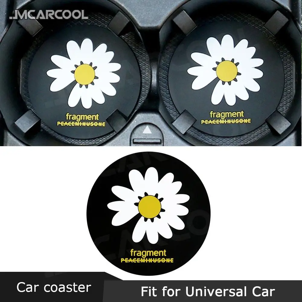 Car Daisy Water Cup Heat Insulation Pad Creative Cup Slot Cushion Car Anti Skid Rubber Auto Car Decoration