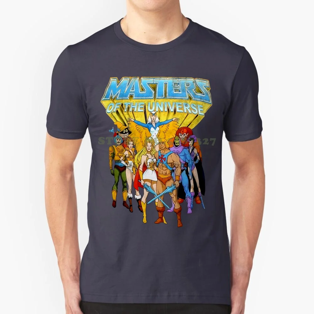 He Man Masters Of The Universe Group Men& Grey T Shirt Short Sleeve Cartoon Tshirt Tops Summer