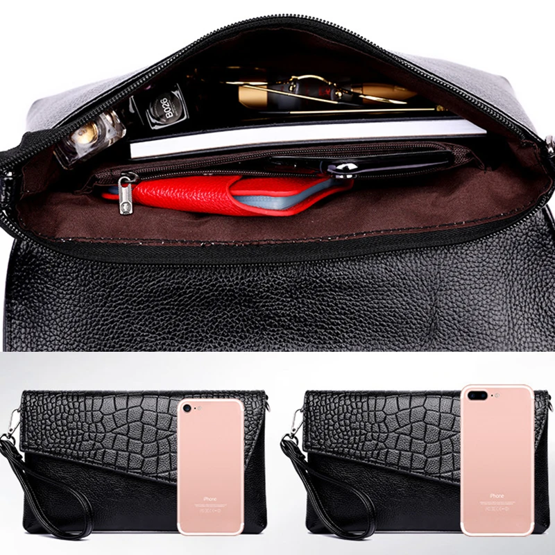 Women Flap Messenger Bags Crocodile pattern Design Shoulder Bags PU Leather Lady Fashion Handbags Vintage Crossbody Bag