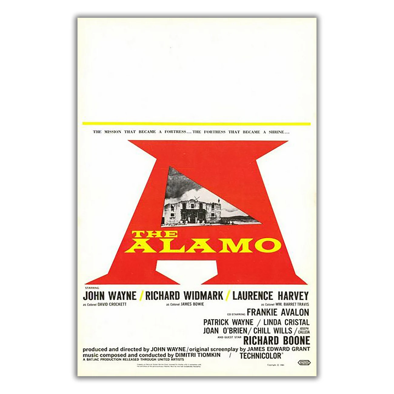 WM3322 The Alamo Classic Movie HD Silk Fabric Poster Art Decor Indoor Painting Gift