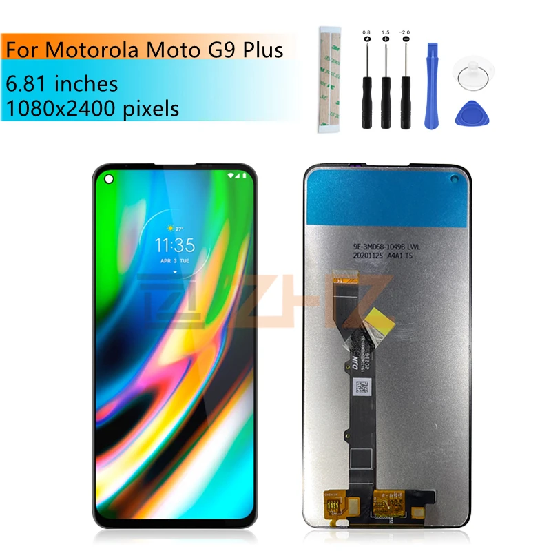 

ЖК-дисплей с сенсорным экраном и дигитайзером в сборе для Motorola Moto G9 Plus, дисплей с рамкой, запасные части для ремонта