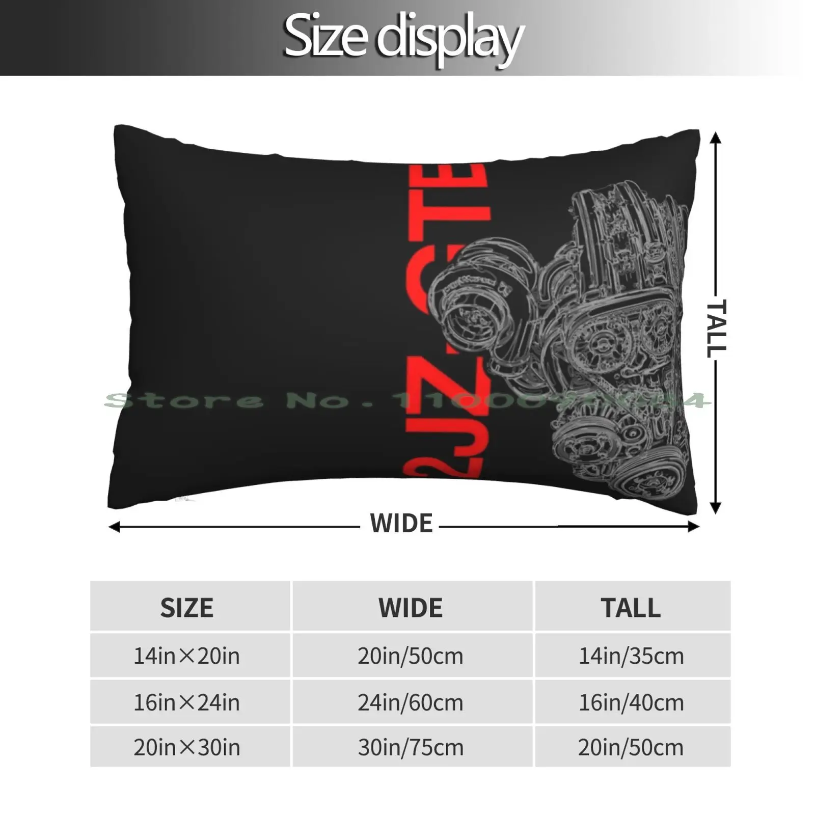 2jz-Gte Engine Pillow Case 20x30 50*75 Sofa Bedroom Lovecore Miku Anime Girl Anime Aesthetic Valentines Pink Manga Long