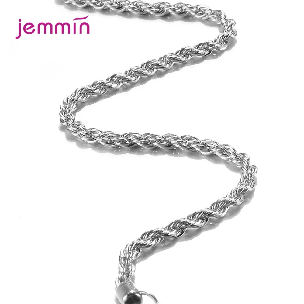 2mm/3mm/4mm Women Chain Necklace 925 Sterling Silver Twisted Chain Top Sale Factory Price Rope Chain Men's Necklace Jewelry