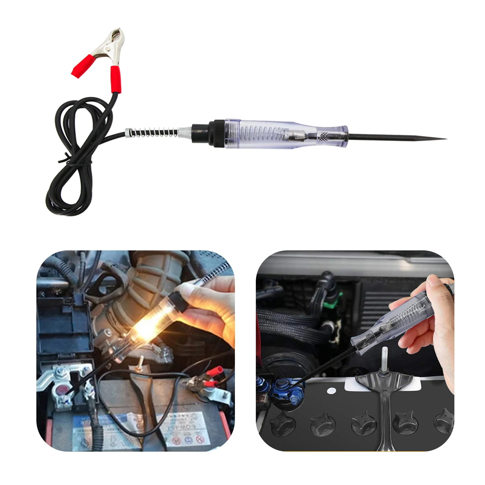 

Auto Car Truck Motorcycle Circuit Voltage Tester Test Pen DC 6V-24V Electrical Long Probe Light Lamp Detector VoltMet Universal