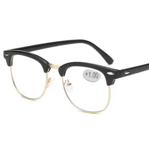 Imagen 2 del producto Gafas de lectura de medio marco de Metal, gafas para presbicia, gafas de visión lejana para hombre y mujer con fuerza + 0,5 + 0,75 + 1,0 + 1,25 a + 4,0