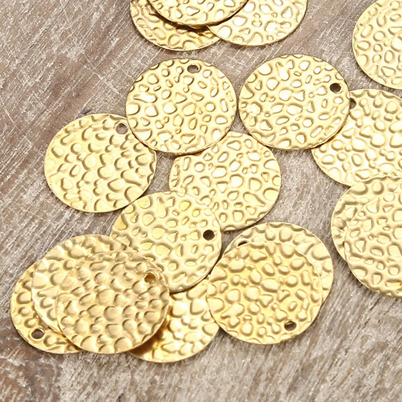 50PCS/lot Copper Coin Charms Brass Round Disc Coin Charms Pendants For Necklace Bracelet Jewelry Makings