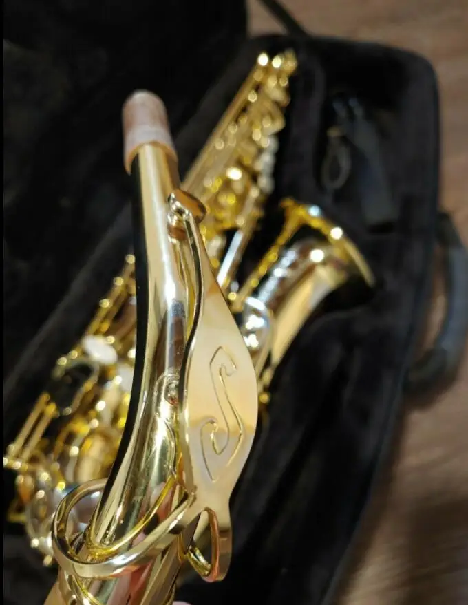 Top Newest Axos Sele Model Gold Lacquer E Flat Alto Saxophone Eb Sax with Case Accessories