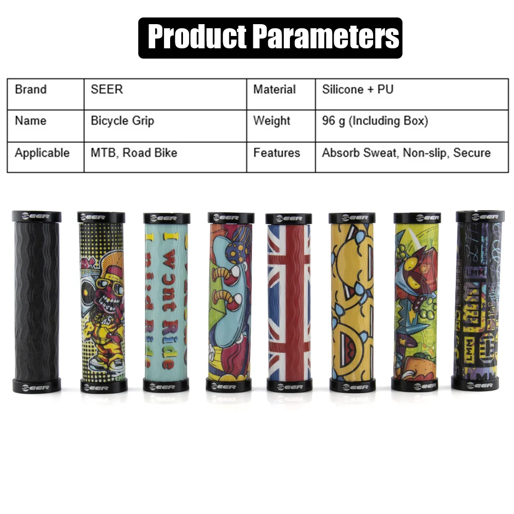 Bolany Bicycle Grips MTB Silicone Bike Handlebar Grip Anti-skid Shock-absorbing Double Lock On Cycling Accessories Parts