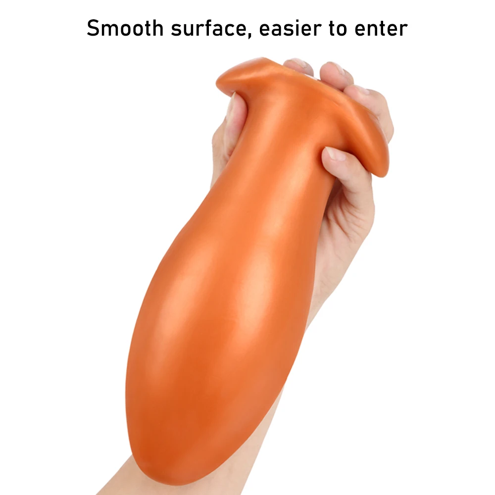 Liquid Silicone Oversize Egg Shape Anal Plug Dildos for Men and Women Soft Big Anal Dilator Massage Stimulate Anus Adult Sex Toy