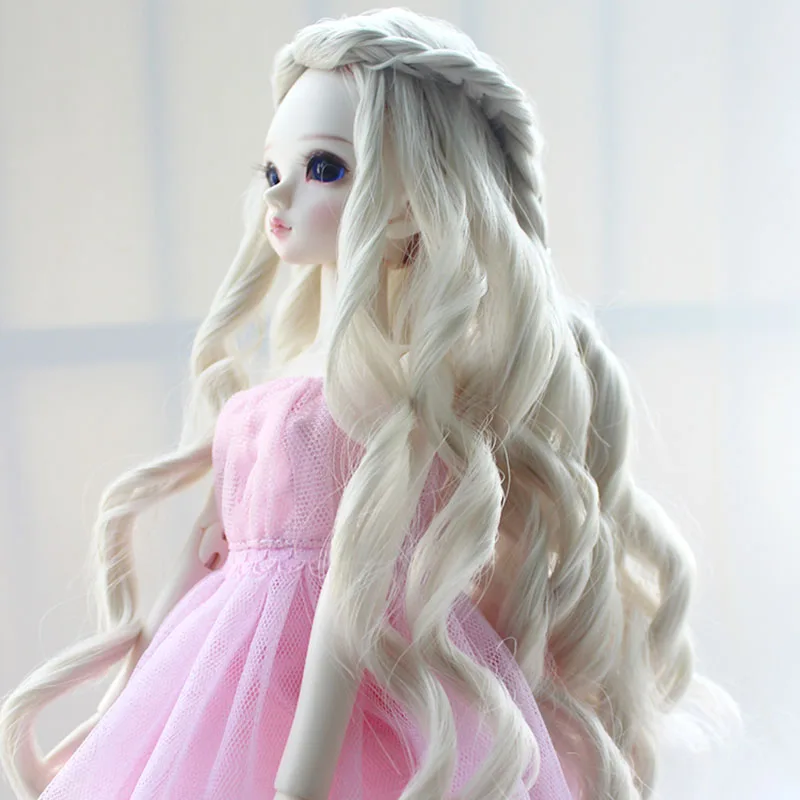 

D03-P327 children toy BJD DD SD MSD 1/4 1/6 1/3 doll's Accessoriess wig white color Big wavy curly hair 1pcs