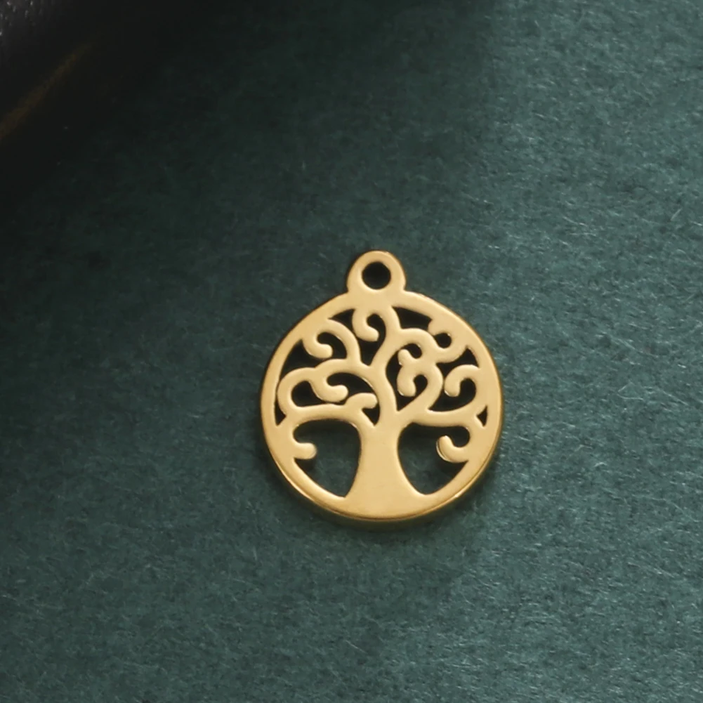 5 Stück/Set Edelstahl-Anhänger für Schmuckherstellung, Mond, Stern, Lebensbaum, Blitz, DIY-Anhänger für Ohrringe, Halsketten, Armbänder – Detail 12