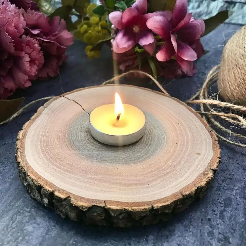 Log Of Wood Natural Round Slice Tree Bark Discs Cake Rustic Wooden Stand Wedding Party Painting Decor Home Decoration 10-20 CM