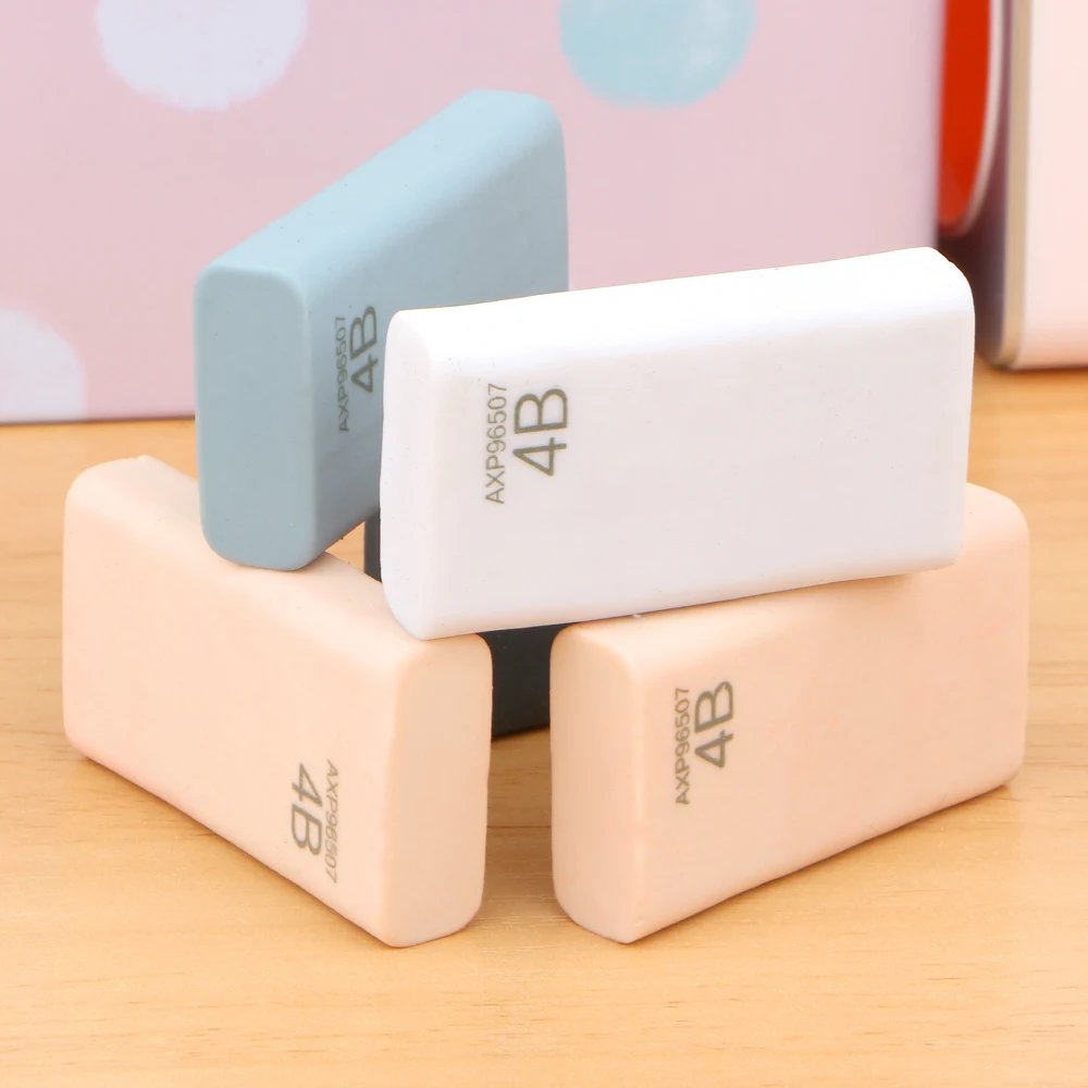 4Pcs/lot  Rubber Eraser Creative 4B Pencil Eraser  Cleaner material Gift Stationery School Office Supplies